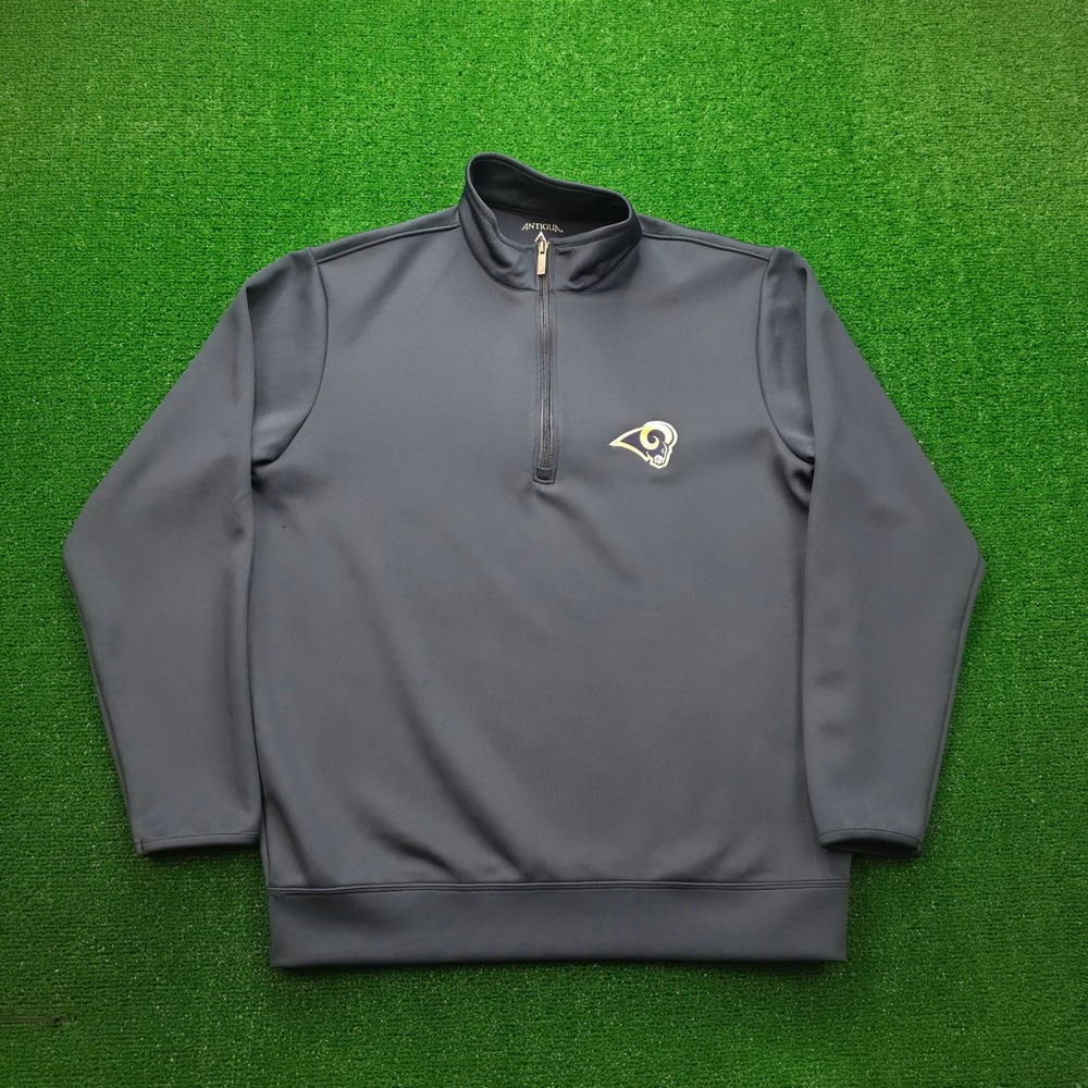 Los Angeles St Louis Rams Performance Sweatshirt Mens Large Navy Quarter Zip